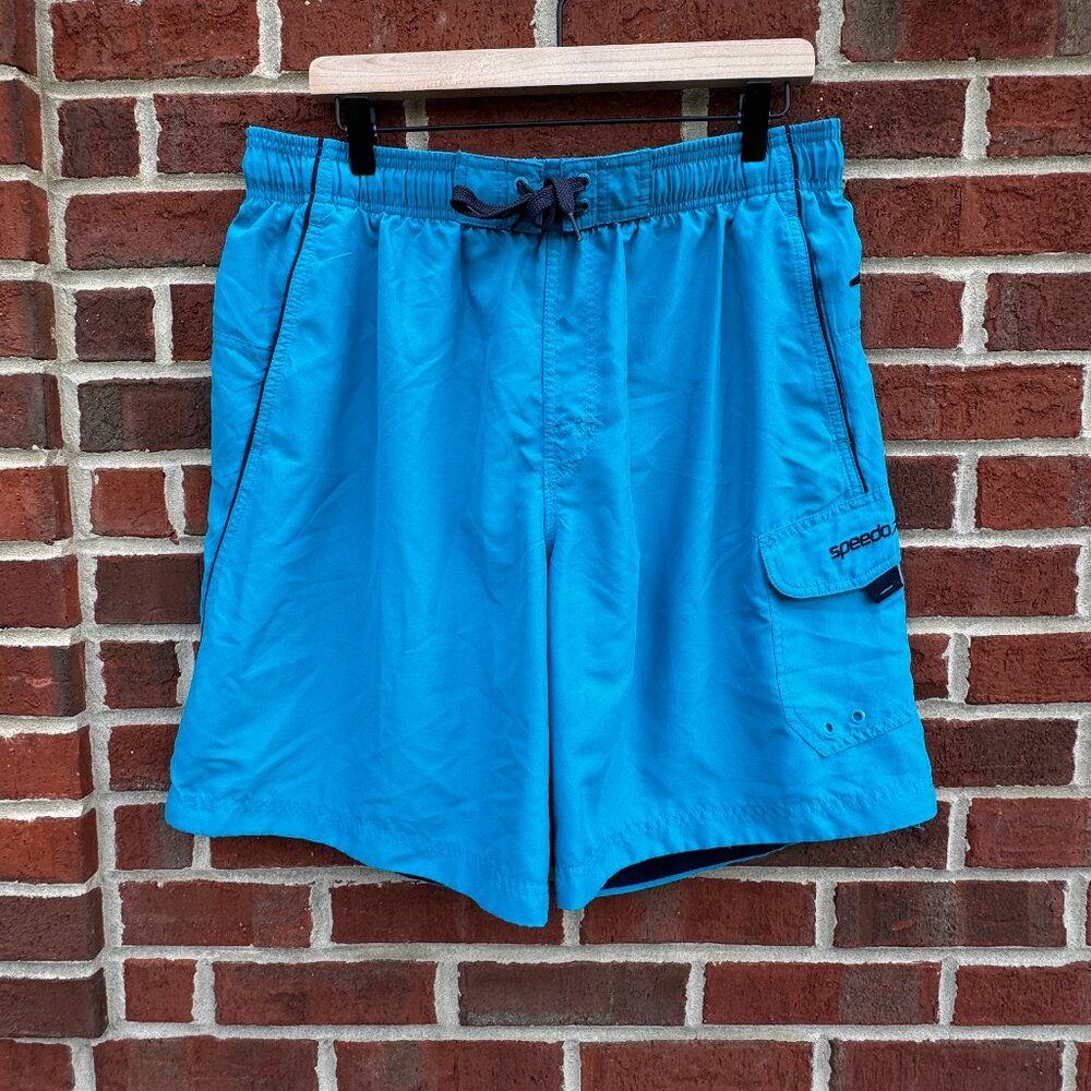Speedo Hybrid Swim Board Shorts Mens Large Turquoise Blue